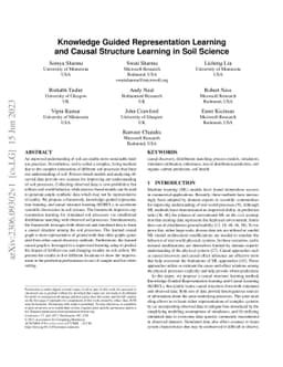 Knowledge Guided Representation Learning and Causal Structure Learning
  in Soil Science