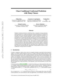 Class-Conditional Conformal Prediction with Many Classes