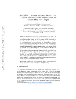BN-DRISHTI: Bangla Document Recognition through Instance-level
  Segmentation of Handwritten Text Images