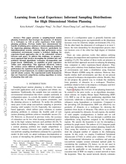 Learning from Local Experience: Informed Sampling Distributions for High
  Dimensional Motion Planning