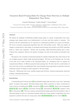 Geometric-Based Pruning Rules For Change Point Detection in Multiple
  Independent Time Series