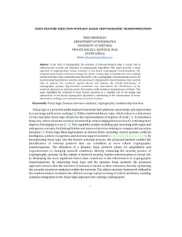 Fuzzy Feature Selection with Key-based Cryptographic Transformations