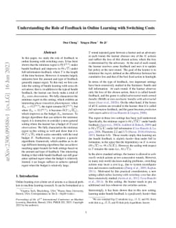 Understanding the Role of Feedback in Online Learning with Switching
  Costs