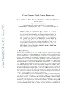 Cross-Domain Toxic Spans Detection
