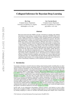 Collapsed Inference for Bayesian Deep Learning