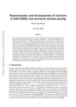 Representation and decomposition of functions in DAG-DNNs and structural
  network pruning
