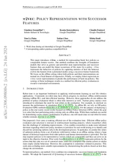 $\pi2\text{vec}$: Policy Representations with Successor Features