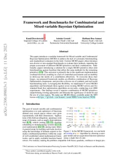 Framework and Benchmarks for Combinatorial and Mixed-variable Bayesian
  Optimization