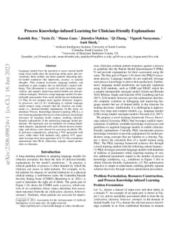 Process Knowledge-infused Learning for Clinician-friendly Explanations