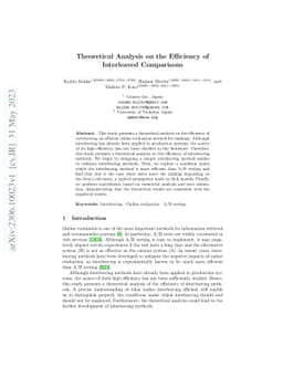 Theoretical Analysis on the Efficiency of Interleaved Comparisons