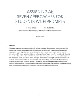 Assigning AI: Seven Approaches for Students, with Prompts