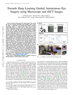Towards Deep Learning Guided Autonomous Eye Surgery Using Microscope and
  iOCT Images