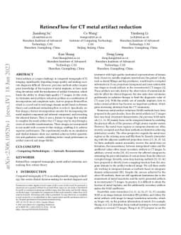 RetinexFlow for CT metal artifact reduction