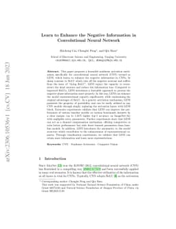 Learn to Enhance the Negative Information in Convolutional Neural
  Network