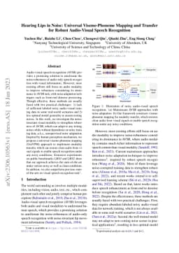 Hearing Lips in Noise: Universal Viseme-Phoneme Mapping and Transfer for
  Robust Audio-Visual Speech Recognition