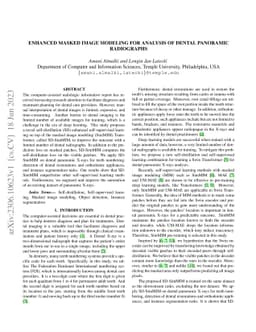 Enhanced Masked Image Modeling for Analysis of Dental Panoramic
  Radiographs