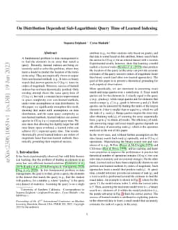 On Distribution Dependent Sub-Logarithmic Query Time of Learned Indexing