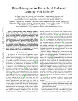 Data-Heterogeneous Hierarchical Federated Learning with Mobility