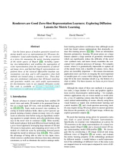 Renderers are Good Zero-Shot Representation Learners: Exploring
  Diffusion Latents for Metric Learning