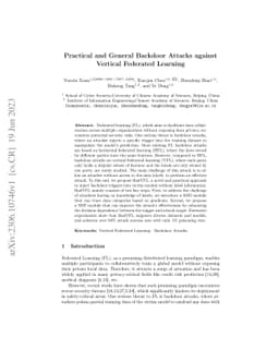 Practical and General Backdoor Attacks against Vertical Federated
  Learning