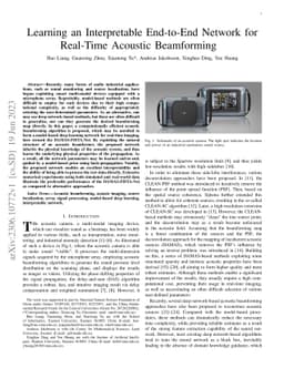 Learning an Interpretable End-to-End Network for Real-Time Acoustic
  Beamforming