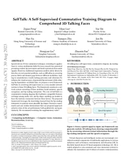 SelfTalk: A Self-Supervised Commutative Training Diagram to Comprehend
  3D Talking Faces