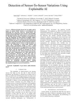 Detection of Sensor-To-Sensor Variations using Explainable AI