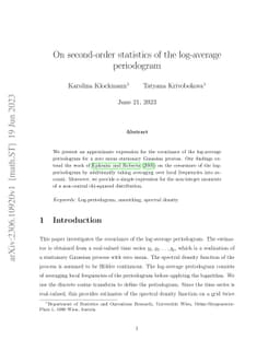 On second-order statistics of the log-average periodogram