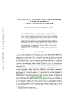 Generating Oscillation Activity with Echo State Network to Mimic the
  Behavior of a Simple Central Pattern Generator