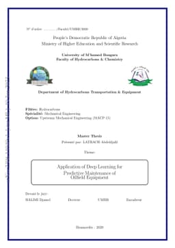 Application of Deep Learning for Predictive Maintenance of Oilfield
  Equipment