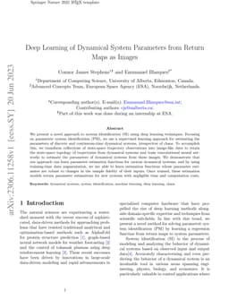 Deep Learning of Dynamical System Parameters from Return Maps as Images