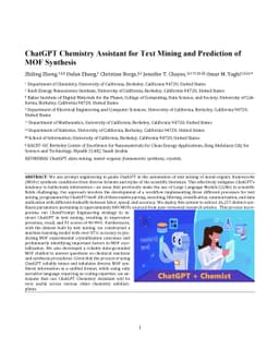 ChatGPT Chemistry Assistant for Text Mining and Prediction of MOF
  Synthesis