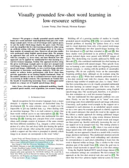 Visually grounded few-shot word learning in low-resource settings