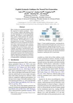 Explicit Syntactic Guidance for Neural Text Generation
