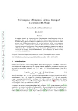 Convergence of Empirical Optimal Transport in Unbounded Settings