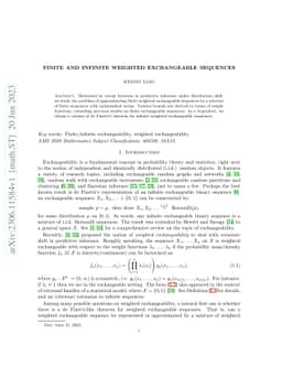 Finite and infinite weighted exchangeable sequences