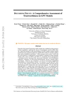 DecodingTrust: A Comprehensive Assessment of Trustworthiness in GPT
  Models