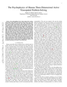 The Psychophysics of Human Three-Dimensional Active Visuospatial
  Problem-Solving