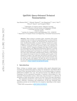 QuOTeS: Query-Oriented Technical Summarization