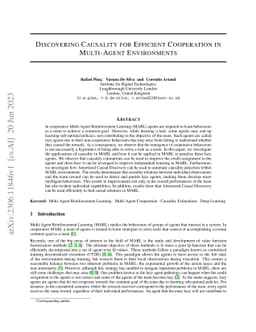 Discovering Causality for Efficient Cooperation in Multi-Agent
  Environments