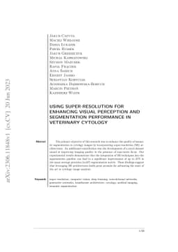 Using super-resolution for enhancing visual perception and segmentation
  performance in veterinary cytology