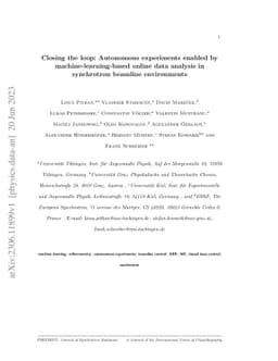 Closing the loop: Autonomous experiments enabled by
  machine-learning-based online data analysis in synchrotron beamline
  environments