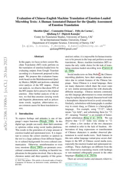 Evaluation of Chinese-English Machine Translation of Emotion-Loaded
  Microblog Texts: A Human Annotated Dataset for the Quality Assessment of
  Emotion Translation