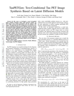 TauPETGen: Text-Conditional Tau PET Image Synthesis Based on Latent
  Diffusion Models