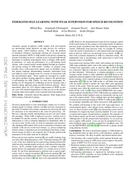 Federated Self-Learning with Weak Supervision for Speech Recognition