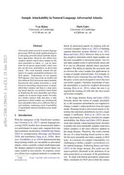 Sample Attackability in Natural Language Adversarial Attacks