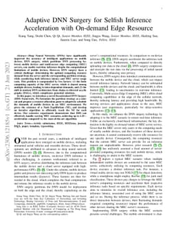 Adaptive DNN Surgery for Selfish Inference Acceleration with On-demand
  Edge Resource