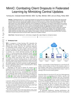MimiC: Combating Client Dropouts in Federated Learning by Mimicking
  Central Updates