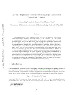 A Finite Expression Method for Solving High-Dimensional Committor
  Problems