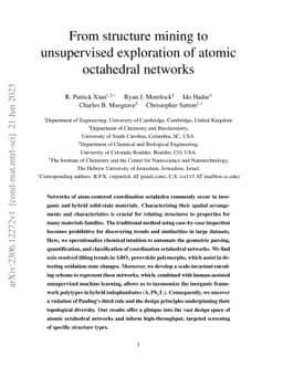 From structure mining to unsupervised exploration of atomic octahedral
  networks